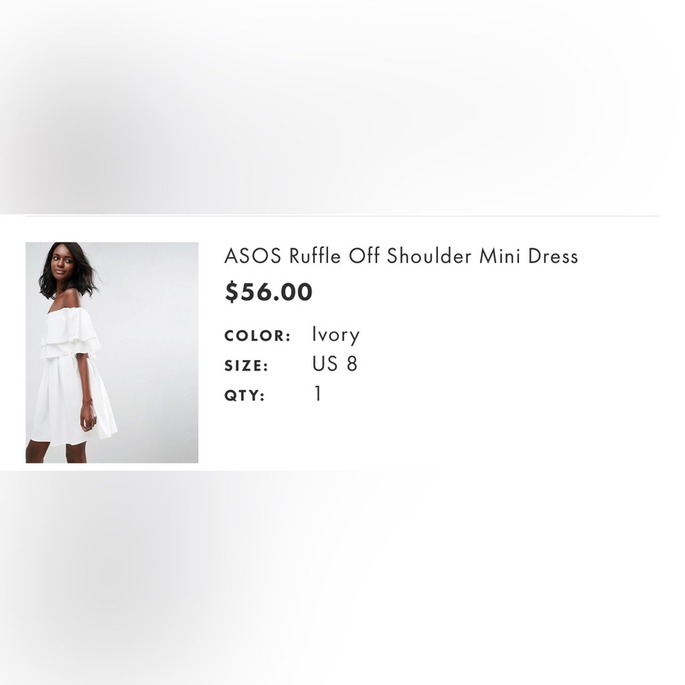 ASOS off the shoulder mini dress